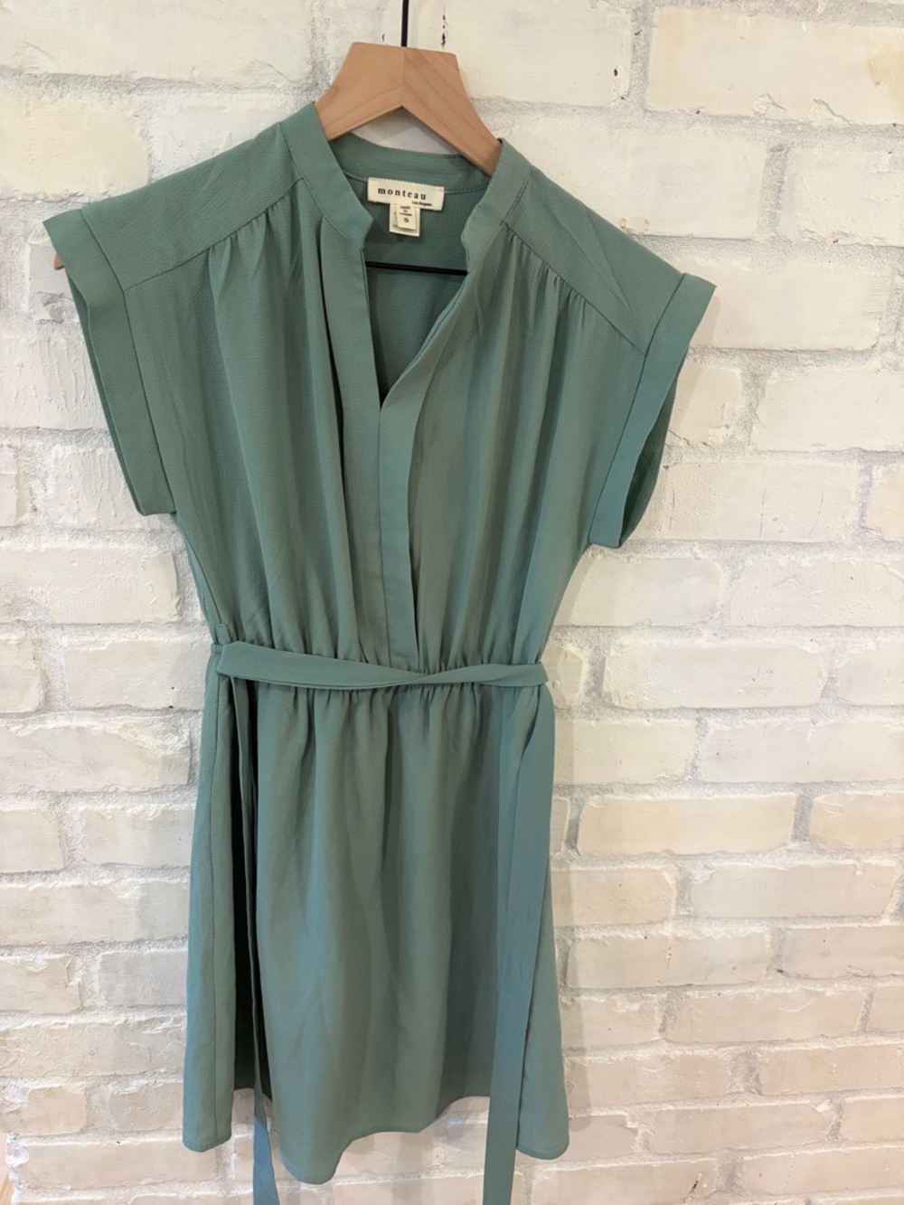 Monteau Mint Green Tie-Waist Cap Sleeve Mini Dress
(B6)